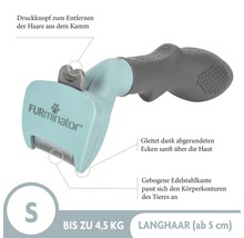 FURminator Fellpflegebürste für Hunde bis 4,5 Kilogramm mit langem Fell