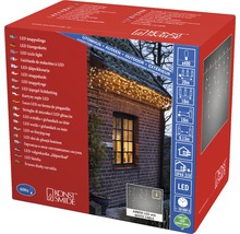 Verpackung einer LED-Eiszapfenlichterkette für den Außenbereich von Konst Smide mit technischen Daten