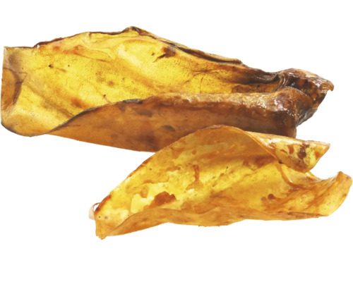 Zwei getrocknete Schweineohren für Hunde