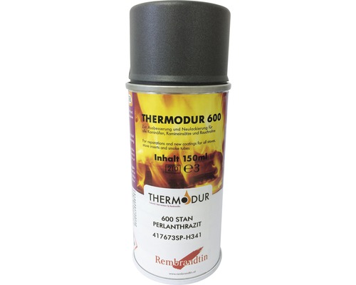 Ofenspray Haas & Sohn bis 600° C perl-anthazit 150 ml Thermodur 600 Ofenlack Spraydose für Kaminöfen, Kamineinsätze und Rauchrohre, 150 ml