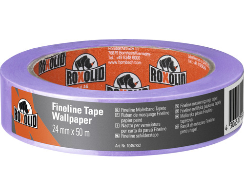 ROXOLID Fineline Tape Wallpaper Tapetenband lila 24 mm x 50 m Roxolid Feinline Malerkrepp Klebeband 24 mm x 50 m