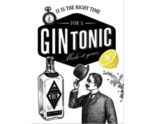 Dekomagnet Gin Tonic 6x8 cm