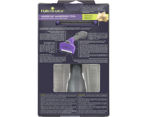 FURminator Unterfellkamm für mittelgroße bis große Katzen mit langem Fell