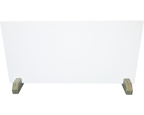 Tischaufsatz aus durchsichtigem Acrylglas mit Holzfüßen