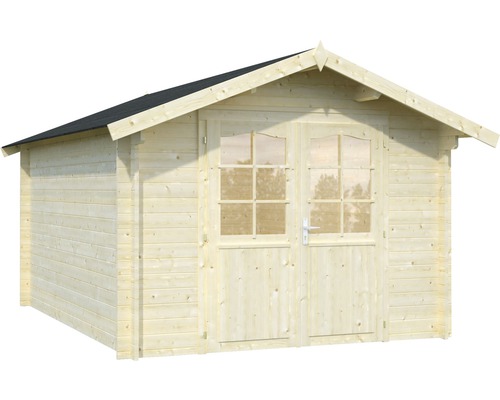 Holzgartenhaus mit Doppeltür und Fenster