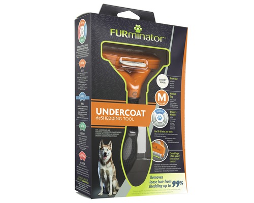 FURminator Unterfell deShedding Werkzeug Verpackung für mittelgroße Hunde mit kurzem Fell