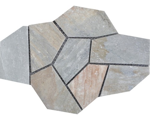 Mosaikfliese aus Naturstein in unregelmäßiger Form