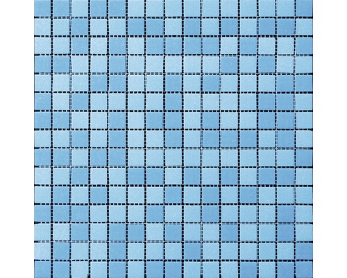 Glasmosaik mix hellblau und blau 30,5 x 32,5 cm