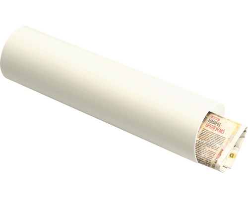Weißes Kunststoffrohr mit Zeitung