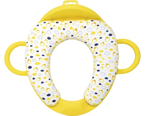 Gelber Toilettensitzverkleinerer mit Pinguinmuster