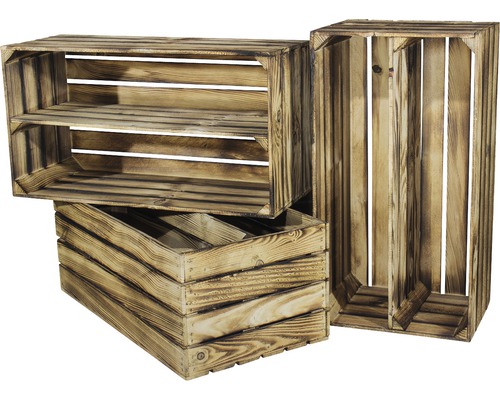 Stapel aus Holz Obstkisten für Lagerung und Dekoration