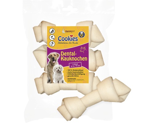 Hundesnack Cookies Dental-Kauknochen ca. 15 cm 3 Stück Kauartikel