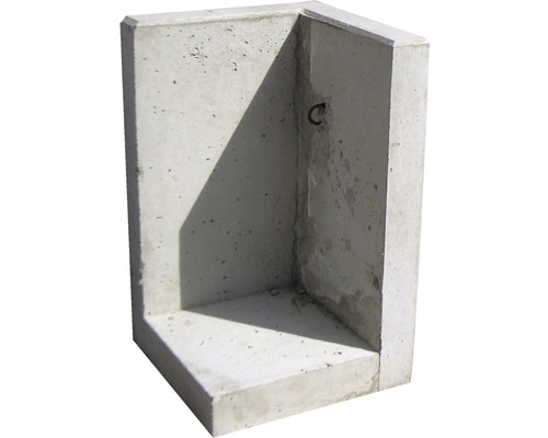 L-Stein Eck Winkelstein grau 50 x 10 x 50 cm Fußtiefe = 50 cm