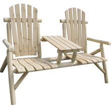 Doppelsitzer Adirondack Gartenbank aus Holz mit Tisch