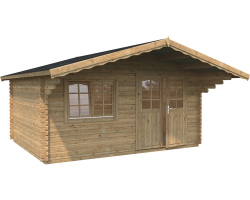 Holzgartenhaus mit Fenster und Doppeltür