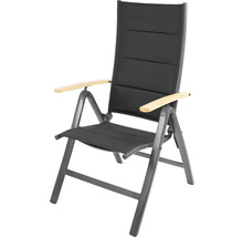 Gartensessel mit Armlehnen aus Aluminium und Textilbespannung