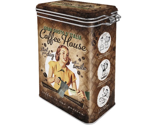 Kaffeedose mit italienischem Kaffeemotiv