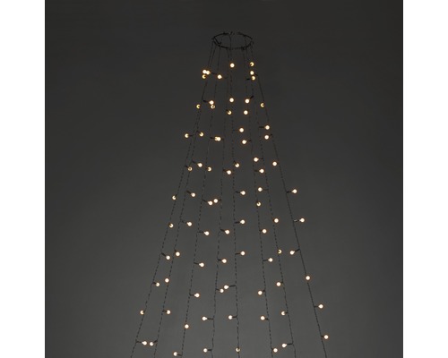LED Baummantel mit Ring Konstsmide außen und innen Globes Ø 15 cm 400 LEDs Lichtfarbe bernstein Dekorative Lichterkette in Form eines Weihnachtsbaums