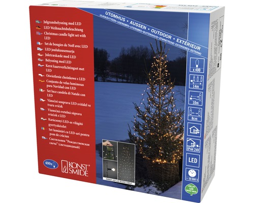 Verpackung einer LED-Weihnachtsbaumkerzen-Lichterkette für den Außenbereich mit 400 Lichtern