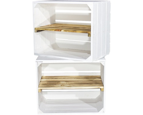 3er Set Weiße Holzkisten Im Vintage-Look – Je 50x40x30 Cm (LxBxH) – Ideal Für Aufbewahrung, Regalbau Oder Deko