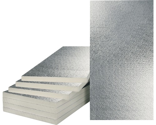 BACHL Mehrzweckdämmplatte PUR/PIR beidseitig Aluminium kaschiert stumpfe Kante WLG 023 1250 x 625 x 120 mm Pack = 2,34 m²