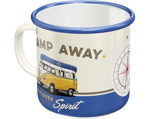 Emailletasse mit Campingbus Motiv
