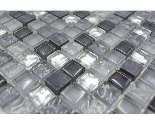 Mosaikfliese aus Glas und Naturstein