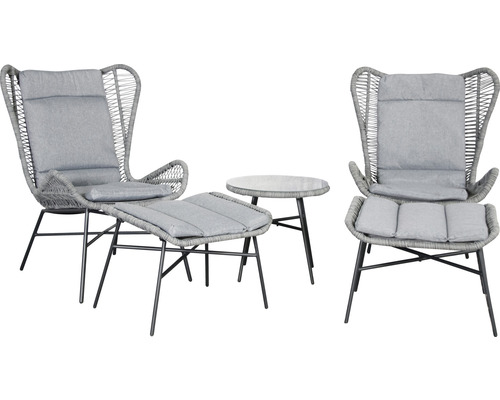 Gartenmöbelset Balkonset Milan Relax Set SenS-Line garden furniture Metall 2 Sitzer 5 teilig anthrazit