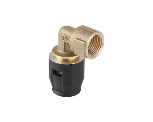 GEBERIT PushFit Bogen 90 ° Rotguss 16 mm x 1/2 Zoll IG 650.251.00.1 Winkelverschraubung mit 1/2-Zoll-Anschluss und 20 mm Durchmesser
