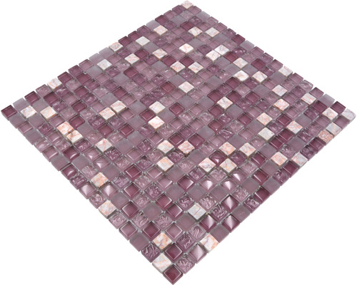 Quadratische Mosaikfliese aus Glas und Stein