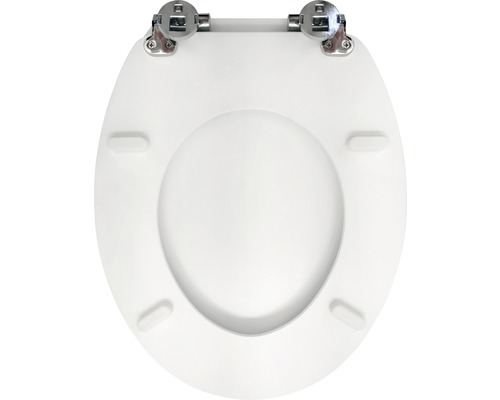 Toilettendeckel aus Kunststoff mit verchromten Scharnieren