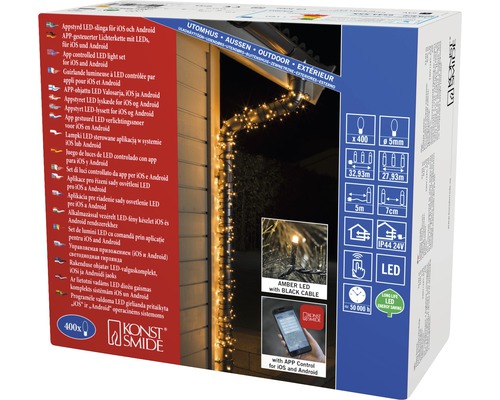 Konst Smide LED Lichterkette mit App Steuerung für iOS und Android, 400 LEDs