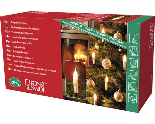 Verpackung einer Weihnachtsbaumbeleuchtung mit 20 Kerzen für den Innenbereich