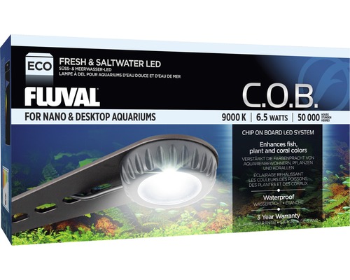 Aquariumbeleuchtung Fluval Nano C.O.B. Fresh & Saltwater LED Fluval Aquarium LED-Leuchte für Nano- und Desktop-Aquarien