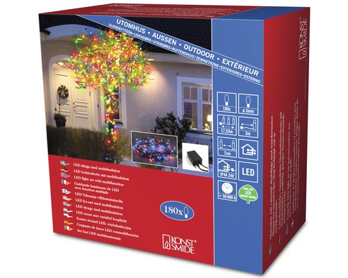 Konst Smide LED Lichterkette mit Multifunktion zur Außenanwendung, Verpackung.