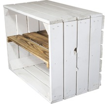 Vintage Holzkiste geflammt mit Regalboden 50x40x30 cm
