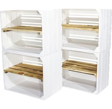 Vintage Holzkiste geflammt mit Regalboden 50x40x30 cm
