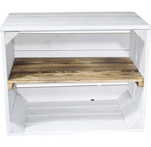 Vintage Holzkiste geflammt mit Regalboden 50x40x30 cm