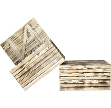 Holztruhe geflammt 85x55x46 cm
