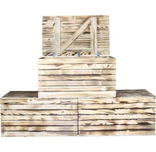 Holztruhe geflammt 85x55x46 cm