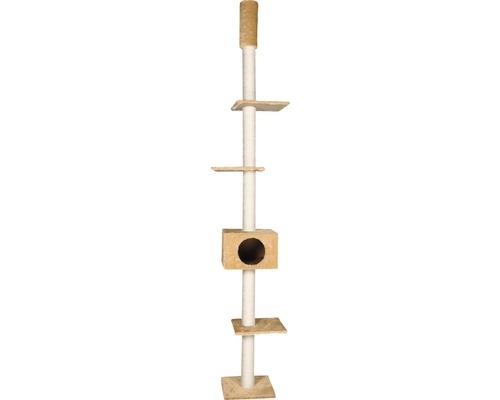 Kratzbaum Karlie Cometa mit Deckenspanner 35 x 35 x 263 cm beige Katzenkratzbaum mit Liegeflächen und Höhle