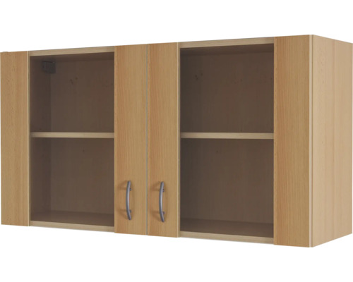 Flex Well Hängeschrank mit Glastür Nano BxTxH 100 x 32 x 55 cm buche matt zerlegt Anschlag links rechts 00006895