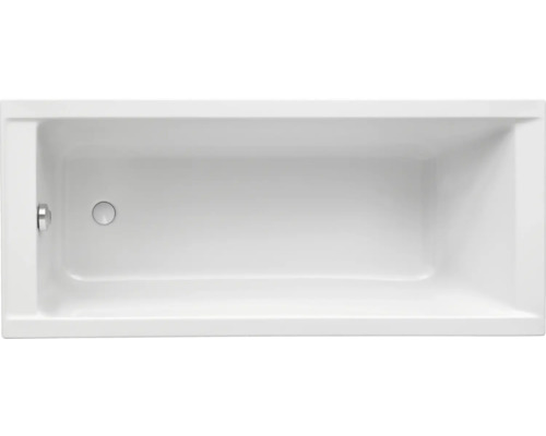 Badewanne OTTOFOND Piazza 70 x 170 cm weiß glänzend glatt 704401 Rechteckige Badewanne von oben mit Ablaufgarnitur