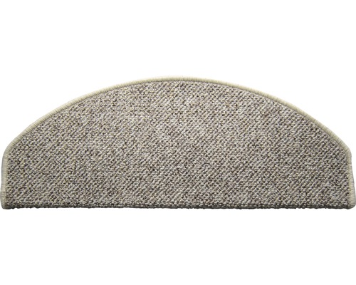 Stufenmatte Mistral halbrund beige 23,5x65x4,5 cm Halbrunde Treppenstufe aus Textil