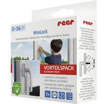 Verpackung einer Reer WinLock Fenstersicherung, geeignet für Fenster und Balkontüren