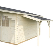 Holzgartenhaus mit Tür und Vordach