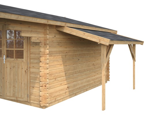 Holzgartenhaus mit Vordach