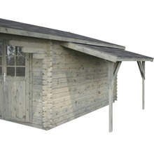 Holzgartenhaus mit Vordach und Tür