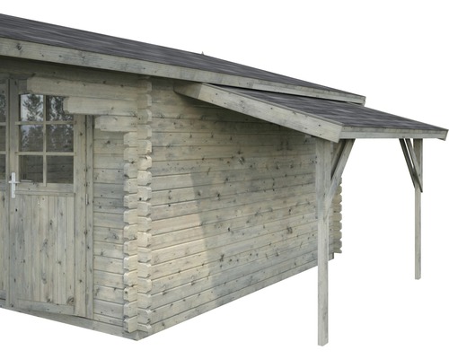 Holzgartenhaus mit Vordach und Tür