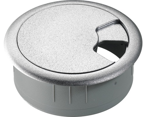 Kabeldurchlass Ø 60/67 mm chrom matt Kabeldurchführung für Schreibtische